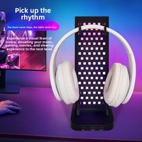 Soporte para Auriculares de Juego RGB con Luz Rítmica LED, Puerto Dual Tipo-C, Organizador de Escritorio para PS5, Xbox, Switch, Accesorios para Gamers