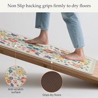 Lot de 2 tapis de cuisine en PVC lavables, anti-fatigue, rembourrés, imperméables, antidérapants, adaptés aux animaux domestiques, antimicrobiens, pour un confort optimal lors de la tenue debout