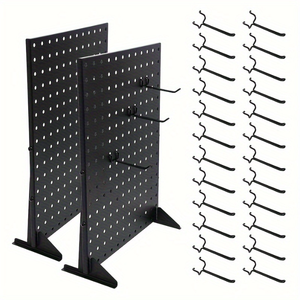 Xách tay thép không gỉ tùy chỉnh kích thước Pegboard Kim Loại hiển thị là viết tắt của đồ trang sức thủ công Móc chìa khóa bán lẻ Tường Tổ chức hiển thị - Product Image 3