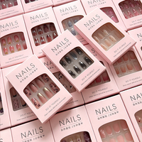 Vente en gros de faux ongles à presser couleur unie avec finition UV, style mondial, commande mixte bienvenue, faible MOQ