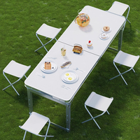 Table pliante portable en alliage d'aluminium, table de camping pliante, mobilier d'extérieur, hauteur réglable, table de pique-nique
