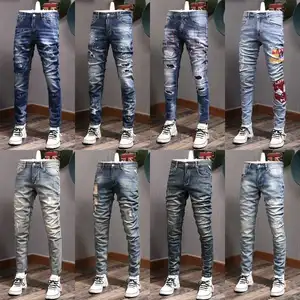 2023 фабричное предложение модные джинсы оптом высококачественные мужские джинсы стрейч джинсовые брюки
