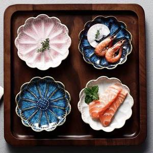 Groothandel Japanse Huishoudelijke Creatieve Vintage Dip Plaat Porseleinen Servies <span class=keywords><strong>Sakura</strong></span> Vorm Soja Dompelen Keramische Sojasaus Schotel - Product Image 6