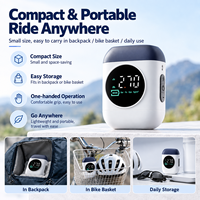 Mini compresseur d'air sans fil pour pneus, pompe à air électrique pour vélo avec affichage numérique, arrêt automatique, charge USB-C pour vélo et voiture