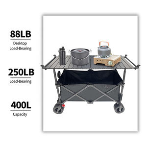 Chariot à main pliable multifonctionnel en acier inoxydable OEM avec rangement pour le camping, la plage, les courses et l'extérieur - Product Image 3