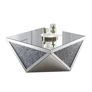 Espelho de mesa de vidro refletivo de luxo real ou espelho de mesa de contos em aço inoxidável para decoração de casa e eventos de casamentos