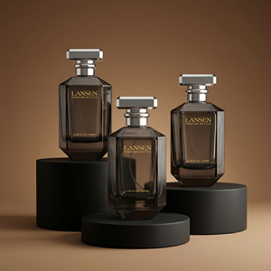 Botella de Perfume Personalizada de Lujo, 100 ml, 50 ml, 30 ml, Forma Irregular, Botella de Vidrio Negra Vacía para Perfume - Product Image 4