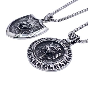 Colgante del Rey León en Acero Inoxidable con Forma de Escudo para Hombre, Collar de Moda 2160120 - Product Image 1
