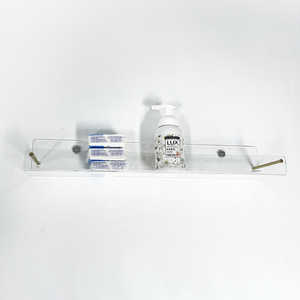 Acrylic Wall Mounted Shelf Single Layer Custom Size For <b>Displaying</b> <b>Books</b> Figurines Nail Polish - Product Image 2