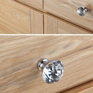 Çok Yönlü Kristal Metal Tabanlı Dolap Kulpları, Mutfak Gardırop Mobilyaları için Dekoratif Çekmece Kulpları - Product Image 5
