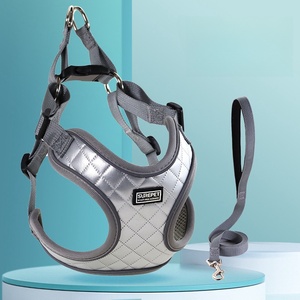 Fabricant Vente en gros Petit/Grand ensemble <span class=keywords><strong>harnais</strong></span> et laisse pour chien Gilet en nylon imperméable à l'eau en maille réfléchissante respirante pour chats marchant - Product Image 1