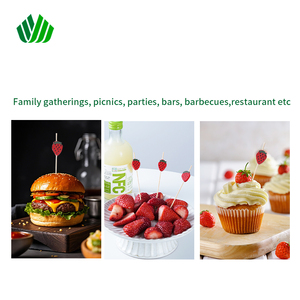 Diseño novedoso Fresas Rojas Bambú ecológico natural Brocheta de cuentas artesanales Pequeños palitos de frutas de Bambú - Product Image 5