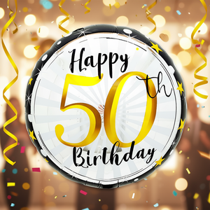 Ballon d'anniversaire en aluminium rond métallique, 45x53cm, décoration de fête pour adultes, célébration du 50e anniversaire - Product Image 2