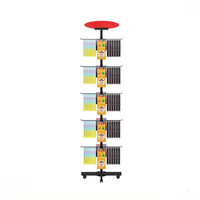 Étagère de supermarché métallique personnalisée à cinq niveaux avec roulettes universelles pour présentoir de magasin de détail, étagères de rangement pour stylos et poudres