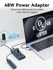 อะแดปเตอร์ Acasis 6 พอร์ต 10Gbps USB 3.2 Hub แบบมีไฟในตัว, 3 พอร์ต USB-A และ 3 พอร์ต USB-C - Product Image 4