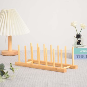 Solid Wood Dish <b>Rack</b> 6 Tier Quick Dry Multipurpose Kitchen Storage <b>Rack</b> For <b>Plates</b> Bowls Tableware - Product Image 4