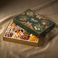 Boîte cadeau de Noël de luxe pour fruits secs, boîte carrée en carton avec couvercle, gaufrage, recyclable, pour chocolats et autres cadeaux alimentaires de Noël