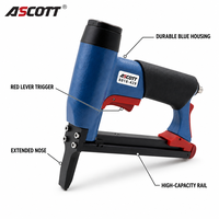 ASCOTT 8016-429 Agrafeuse pneumatique industrielle 21GA à bec long, pistolet agrafeur à air à bec allongé pour rembourrage, matelas, canapé