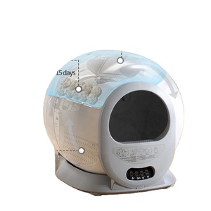 Bac à litière automatique intelligent pour chat, design carré, 65L, en plastique, sans poussière, contrôle des odeurs, nettoyage facile, système fermé pour chats - Product Image 4