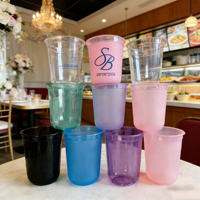 Gobelets en plastique PP rigides, forme œuf, transparents givrés, personnalisables avec logo, pour mariage, 16oz 24oz, pour smoothies, Vasos Plastico