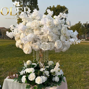 Nieuwe aanwinst Luxe Hoge Kwaliteit 5D Kunstmatige Witte Zijden Rozen Bloembol Groot 60cm Bruiloft Tafeldecoraties - Product Image 6