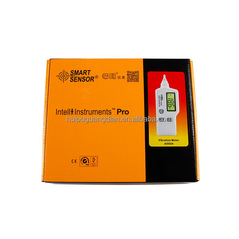 SMART SENSOR AS63A Vibrationsmessgerät LCD – Beschleunigung, Geschwindigkeit, Verschiebung, Mit 3 Frequenzbereichen