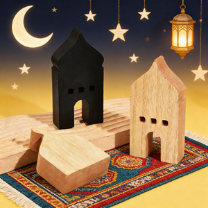 Ensemble Château 3D Ramadan 2026 en Bois – Décoration Islamique pour la Maison, Présentoir de Table, Ornement de Bureau – Vente en Gros - Product Image 2