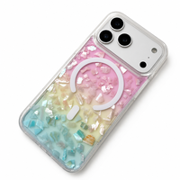 Coque de téléphone en résine époxy avec coquille naturelle intégrale pour iPhone 18DUO 17Pro Max, protection complète, antichoc magnétique