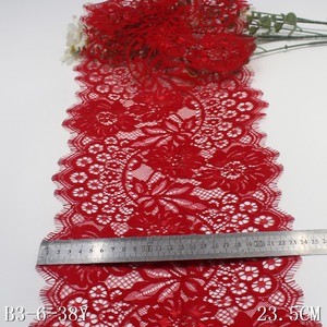 Sản Xuất Không Căng Hoa Mô Hình 23Cm Rộng Màu Đen Đỏ Pháp Chantilly Ren Vải <span class=keywords><strong>Trim</strong></span> Cho Phụ Nữ Ăn Mặc - Product Image 5