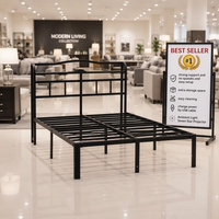 Station de charge LED de haute qualité pour tête de lit, projecteur d'ambiance silencieux et robuste à sept étoiles, cadre en fer pour lit double