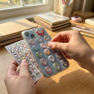 Pegatina en Relieve de Epoxi con Cristal Sólido Estilo 3D, Dibujos Animados Infantiles, Lindos <span class=keywords><strong>Tamagotchi</strong></span>, Conejo, Oso, Perro Shiba Inu - Product Image 4