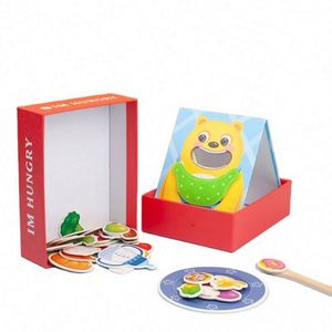 Juego de Comida de Juguete para Niños en Edad Preescolar, Recursos de Aprendizaje, Actividades Alimentarias, Juguete de Madera para Alimentar a los Niños Pequeños - Product Image 1