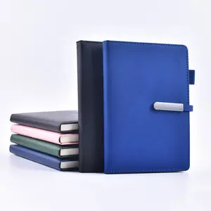 New Product Ideas 2023 Business Office Diary Journal Black Linen Leather Cover Buckle A5 Notebook