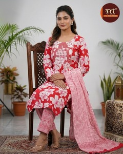Conjunto de Traje de Fiesta Moderno de Algodón de Primera Calidad para Mujer, Elegante Dupatta, Diseño Étnico Tradicional, Secado Rápido Disponible - Product Image 4