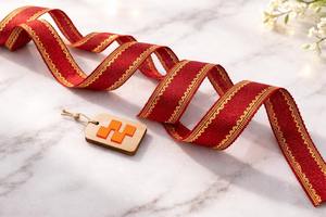 Ruban décoratif brodé traditionnel en nylon/polyester rouge de 38 mm, très résistant, idéal pour vêtements et artisanat – Meilleures ventes - Product Image 2