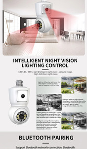 Icsee 3MP 6MP trong nhà Wifi bóng đèn Camera CCTV Ống kính kép 4MP Wifi Camera an ninh mạng IP ánh sáng Wifi PTZ bóng đèn Camera IP 6MP - Product Image 3