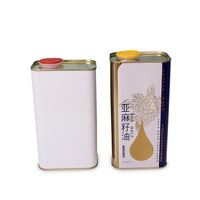 Boîtes en métal vides multifonctionnelles de luxe, grande capacité, 0,75 l, 1 l, 5 l, pour huile d'olive, avec couvercle, pour l'emballage d'huiles et liquides de cuisson
