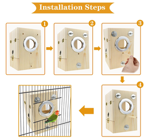 Jaula para Pájaros de <span class=keywords><strong>Madera</strong></span> Pulida Ecológica Moderna de Alta Calidad y <span class=keywords><strong>Casa</strong></span> de Cría para Loros para Uso en Interiores y Exteriores - Product Image 3