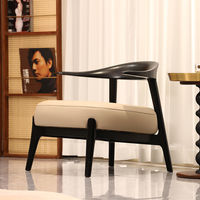 Fauteuil d'appoint moderne en bois massif, fauteuil de loisirs rembourré, chaise d'appoint minimaliste pour salon