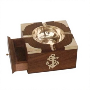 Cenicero Redondo Portátil Personalizable de Latón Hecho a Mano para Cibercafé, KTV y Restaurante, con Estampado de Logotipo, Regalo Publicitario - Product Image 1