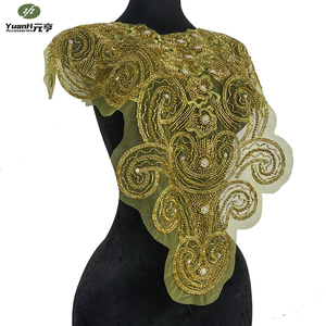 Appliques de corsage tubulaires de luxe faits main à coudre avec strass et perles, nouveau design, couleurs personnalisables pour vêtements et robes DIY - Product Image 2