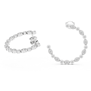 Boucles d'oreilles élégantes pour femmes en diamants de laboratoire, finition argentée, bijoux de mode, style scintillant, cadeau pour fête ou célébration - Product Image 2