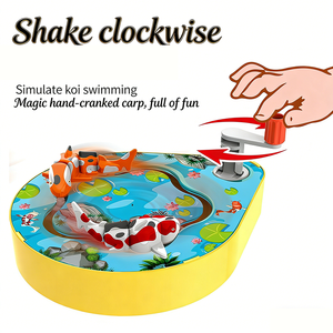 AJB Jeu de pêche à manivelle pour enfants, jeu de <span class=keywords><strong>puzzle</strong></span> de bureau, jeu de bassin de pêche mécanique rotatif, jeu de société interactif de poursuite de poissons anti-stress - Product Image 3