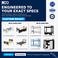 Lit mezzanine en métal robuste avec bureau, structure en acier durable pour dortoirs universitaires et appartements, personnalisable OEM