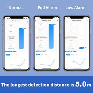 Tuya thông minh Wifi siêu âm mức chất lỏng bể nước Màn hình cảm biến với thời gian thực thông báo báo động iOS Android app điều khiển - Product Image 5