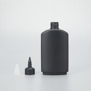 Botella de Plástico HDPE Cuadrada Negra Vacía de 60 ml y 120 ml para Aceite Capilar con Tapón Dosificador de Apertura Giratoria - Product Image 3