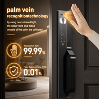TYSH Kunci Pintar AI Otomatis Push Pull, Pemindai Vena Telapak Tangan Biometrik, Kartu, Kata Sandi Virtual, Sistem Masuk Tanpa Kunci, Perangkat Keras Pintu, ODM OEM