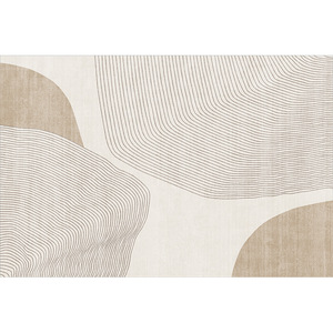EIFFEL HOME Tapis de salon et chambre à coucher moderne minimaliste à rayures, en fibre de polyester, de luxe léger, imperméable et résistant aux taches - Product Image 2