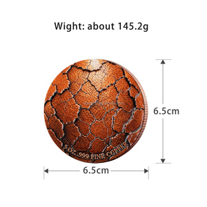 Moneda Personalizada de 5 Onzas, .999 Cobre Puro, Serie Dragón de <span class=keywords><strong>Roca</strong></span> Agrietada, Relieve 3D, Impresión UV a Color, 5oz - Product Image 5