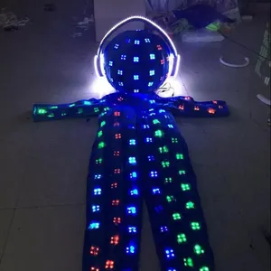 Club show LED Lights Luminous Stage Dance Performance Show Dress LED Suit DJ robot Costumes Clothes